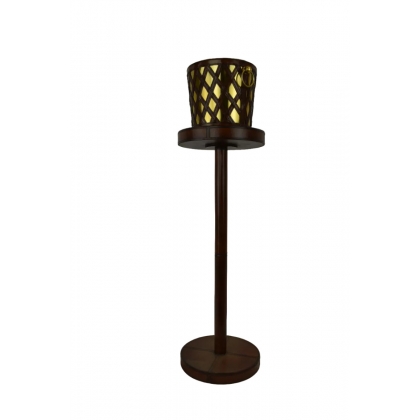 Leather-covered metal champagne bucket on a stand