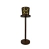 Leather-covered metal champagne bucket on a stand