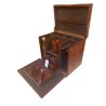 Portable cognac-coloured leather bar