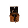 Portable bar in havana-coloured leather