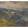 Gouache "Le couvent de Fahr" signée Hugo FREY 1917