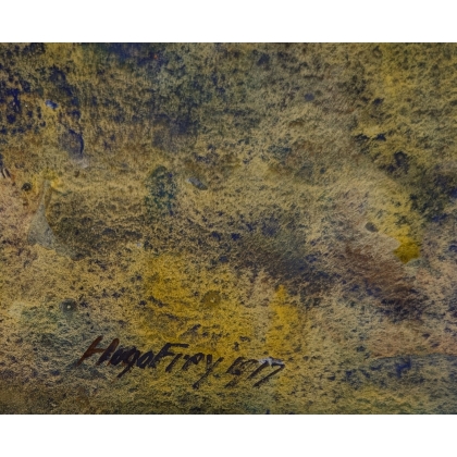 Gouache "Le couvent de Fahr" signée Hugo FREY 1917