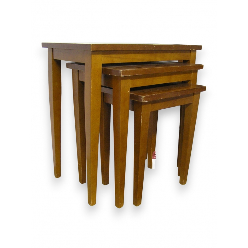  Lot de 3 tables gigognes avec filet de sur  Moinat SA  - Antiquités décoration