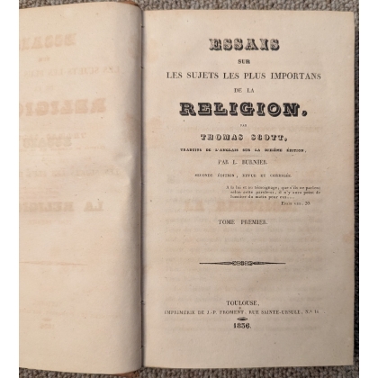 Livre "Essais sur la religion" par Scott
