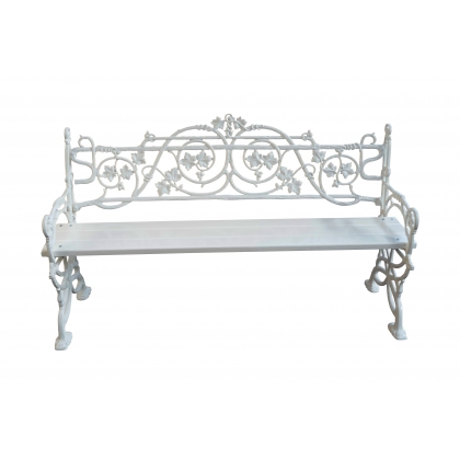 Banc \"Lierre\" en fonte d\'aluminium blanche