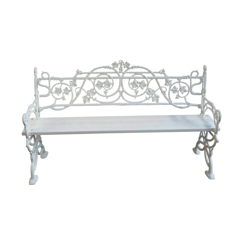 Banc \"Lierre\" en fonte d\'aluminium blanche