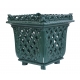 Jardinière carrée Mansart en fonte vert sapin