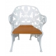 Fauteuil Fougère en fonte d'aluminium blanche