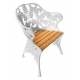 Fauteuil Fougère en fonte d'aluminium blanche