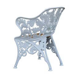 Fauteuil Fougère en fonte d\'aluminium blanche