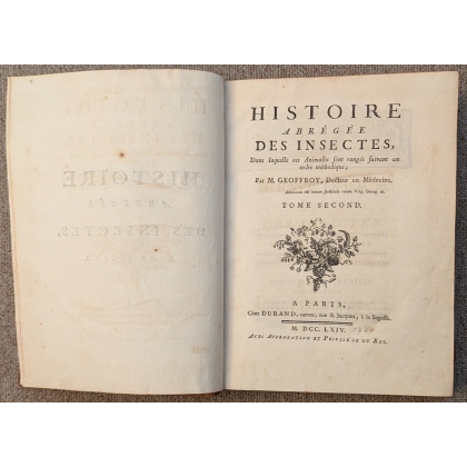 Livre \"Histoire abrégée des insectes\" par GEOFFROY