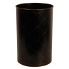 Cross-patterned wallpapered wastepaper basket