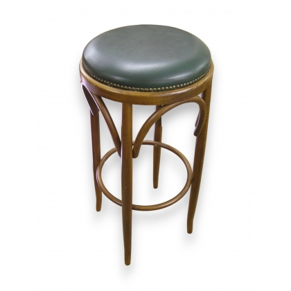 Tabouret de bar rembourré, placet cuir