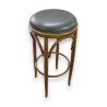 Upholstered bar stool with leather insert at Moinat SA – Antiques and home décor