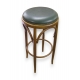 Tabouret de bar rembourré, placet cuir