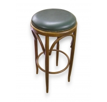 Tabouret de bar rembourré, placet cuir