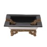 Black and bronze porcelain ashtray