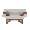 White porcelain and bronze ashtray