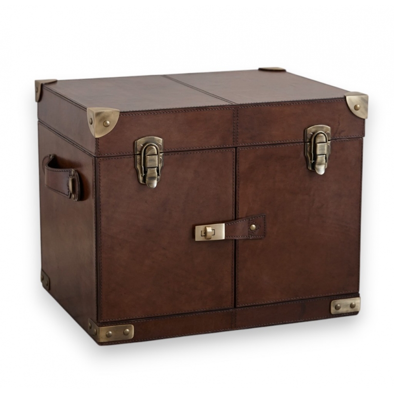 Vintage leather bar trunk