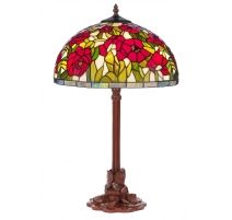 Lampe style Tiffany, décor coquelicots
