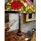 Lampe style Tiffany, décor coquelicots