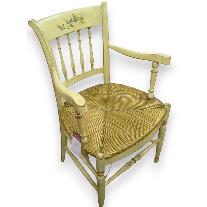 Painted wooden wicker armchair by Moinat SA – Antiques and home décor