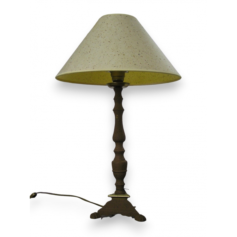  Lampe avec abat-jour beige et piétement sur  Moinat SA  - Antiquités décoration