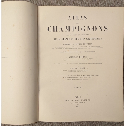 Livre \"Atlas des champignons\" par Ernest Roze