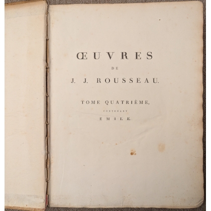 Livre "Oeuvres de J. J. Rousseau - Emile"