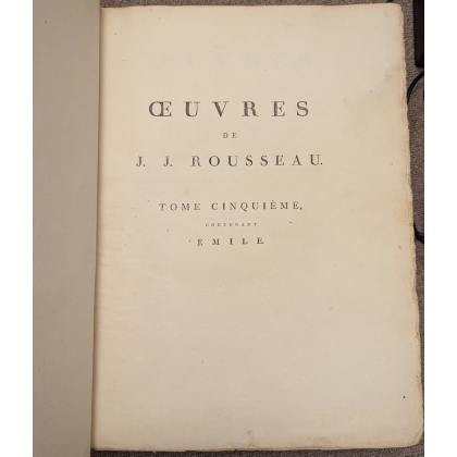 Livre "Oeuvres de J. J. Rousseau - Emile"