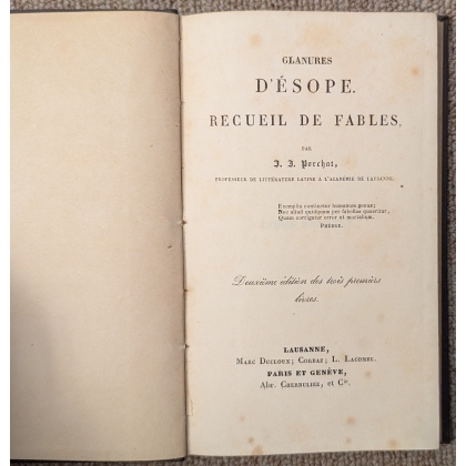 Livre "Glanures d'Esope" par Porchat