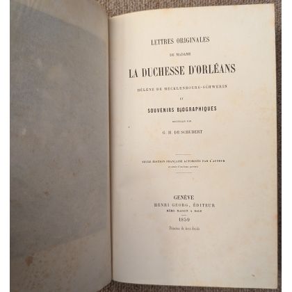 Livre "Duchesse d'Orléans" par DE SCHUBERT