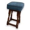 Wooden stool with purple fabric from Moinat SA – Antiques and home décor