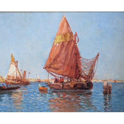 Tableau \"Bord de mer\" signé HOUBEN