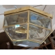 Plafonnier hexagonal en laiton et verre