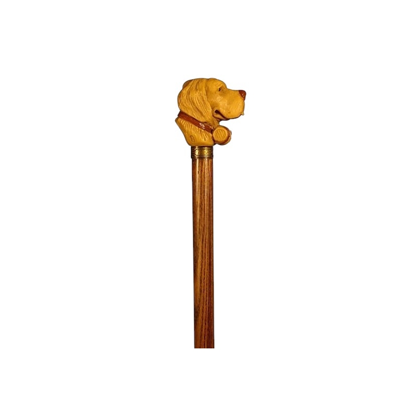 Walking stick with a Saint Bernard resin knob