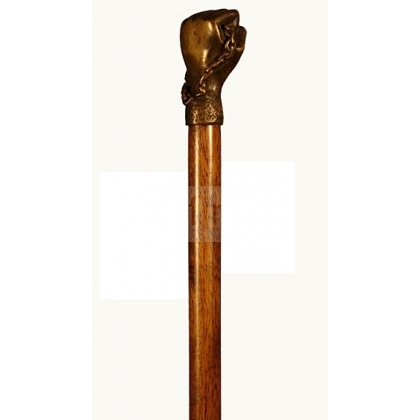 "Fist" walking stick with bronze pommel