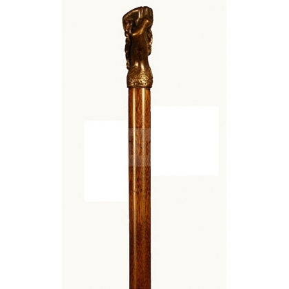 "Fist" walking stick with bronze pommel