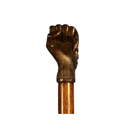 "Fist" walking stick with bronze pommel