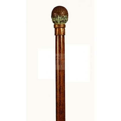Walking stick with a bronze ‘golf ball’ knob