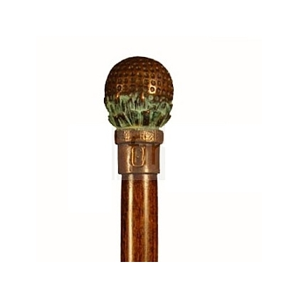 Walking stick with a bronze ‘golf ball’ knob