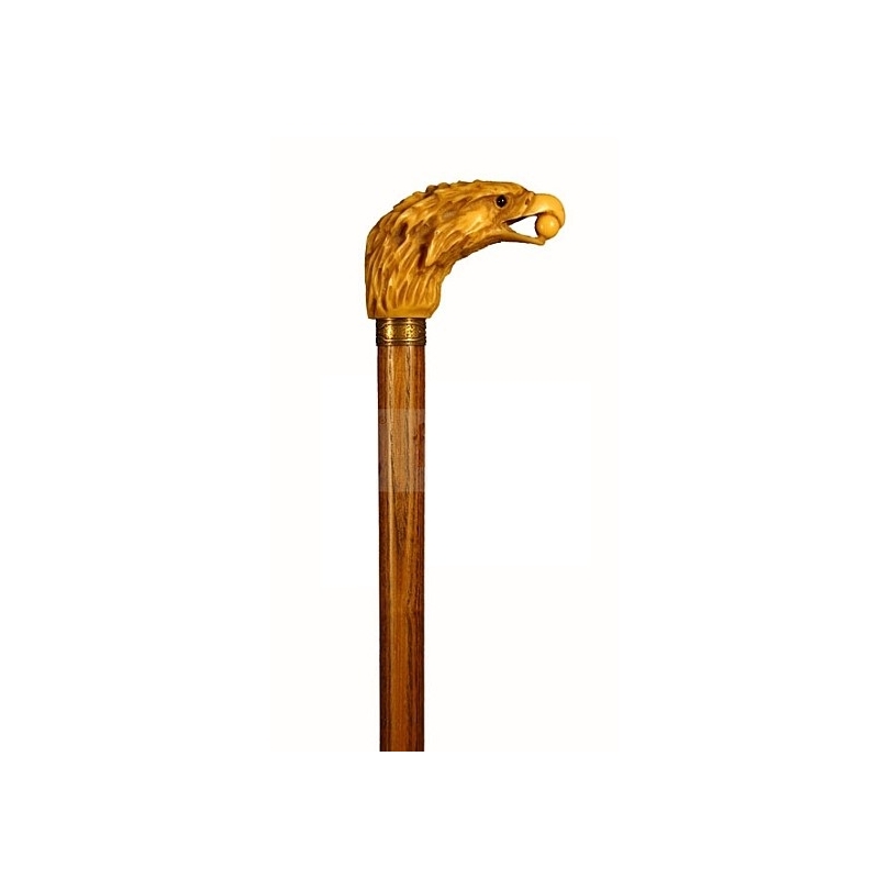 Walking stick with an eagle-shaped resin knob