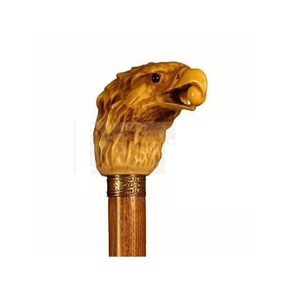 Walking stick with an eagle-shaped resin knob