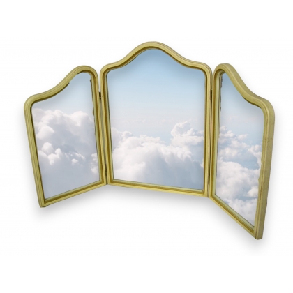  Miroir triptyque en bois laqué sur  Moinat SA  - Antiquités décoration
