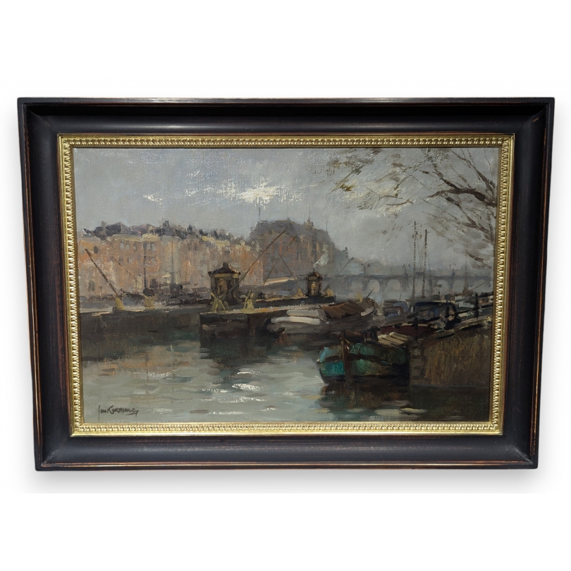 Paintings | Painting: ‘View of Amsterdam’. Moinat SA  – Antiques and home décor