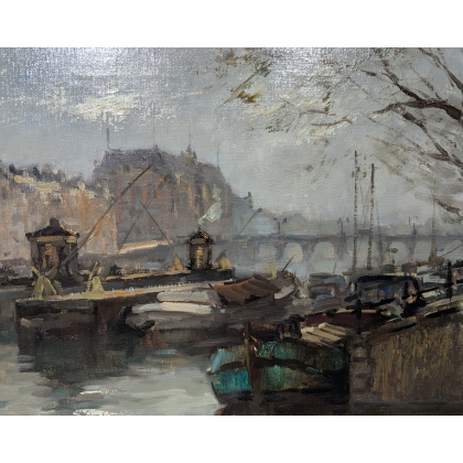 Paintings | Painting: ‘View of Amsterdam’. Moinat SA  – Antiques and home décor