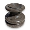 Large round black marble plinth