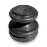 Small round black marble plinth