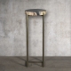 Petite table d'appoint bois pétrifié et métal doré