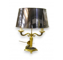 Lampe Empire en bronze doré et patiné